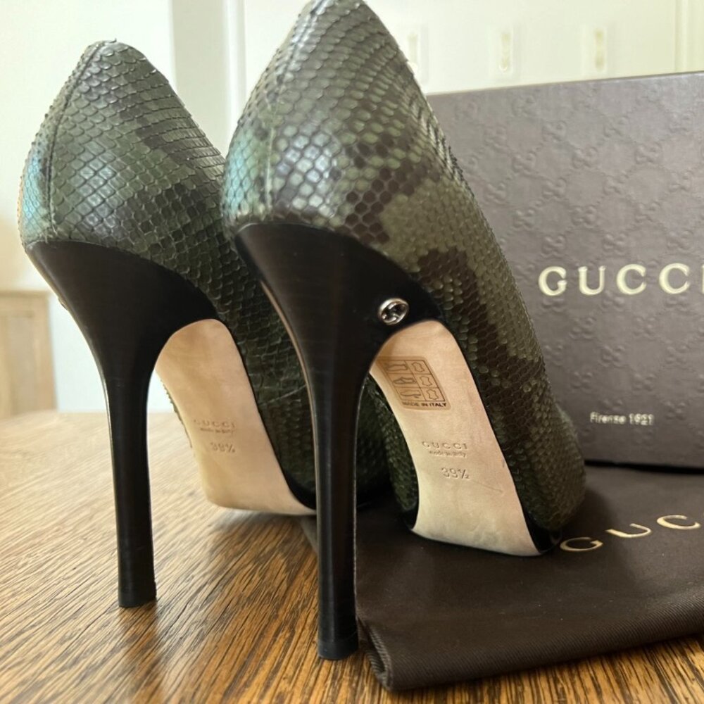 GUCCI Python Snakeskin Pitone Pumps - Picture 4 of 7